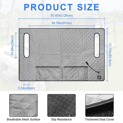 Ochrona przed przegrzaniem Podkładka grzewcza golfowa dla wózków golfowych Poduszka grzewcza fotelika do siedzeń Washable Material DC/AC źródło zasilania