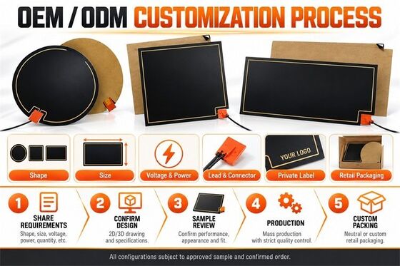 Grafen Mirror Defogger Heating Pad, Custom Shape Size Voltage, Flexible Film dla lusterek w łazience