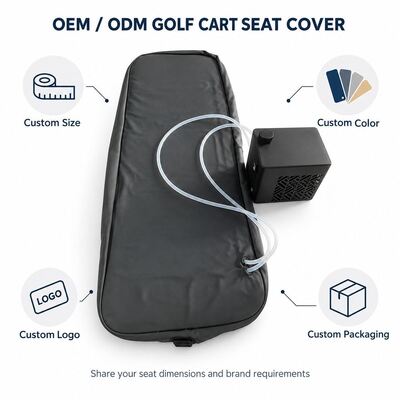 24V Golf Cart Dual-Mode Seat Cover, Water Cooling and Graphene Heating, Waterproof Bench Seat Cover z paskami i zewnętrzną skrzynką chłodzącą, logo i opakowanie w kolorze