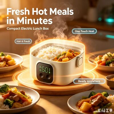 500ml USB Elektryczny Podgrzewacz do Lunchu ze Stali Nierdzewnej 304 z Regulowaną Temperaturą, Przenośny Podgrzewacz Jedzenia na Kemping, Piknik, Wycieczkę Samochodową