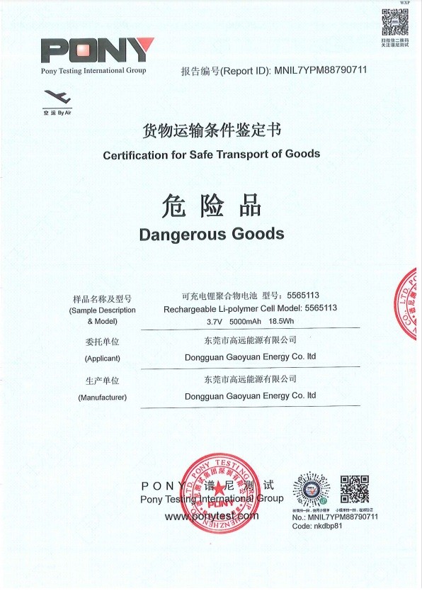 Chiny Dongguan Sheerfond New Materials Co., Ltd. Certyfikaty