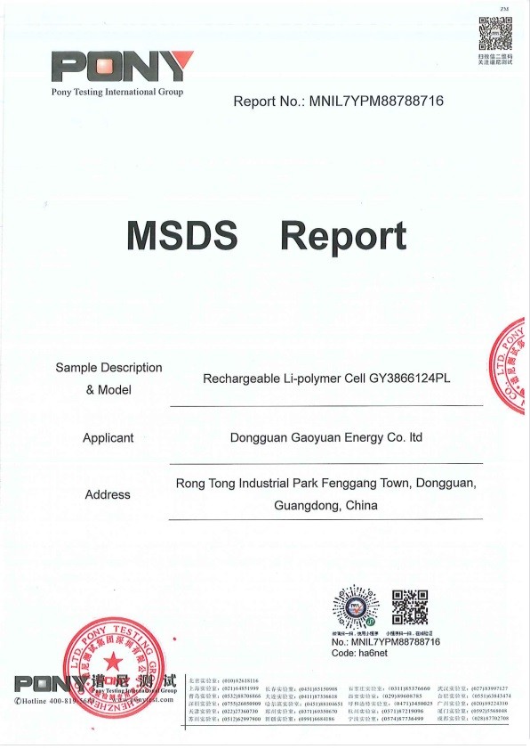 Chiny Dongguan Sheerfond New Materials Co., Ltd. Certyfikaty